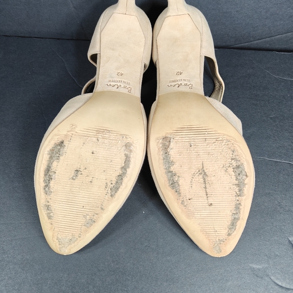 Boden Suede Leather Pumps Lace Up Ballet Pink Beige Pointed Toe Heels 10.5 - Picture 8 of 9